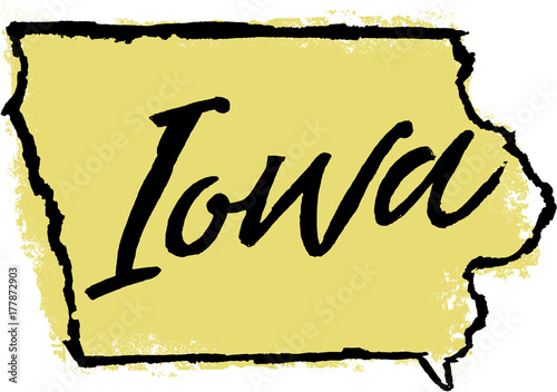 Valokuva Hand Drawn Iowa State Design