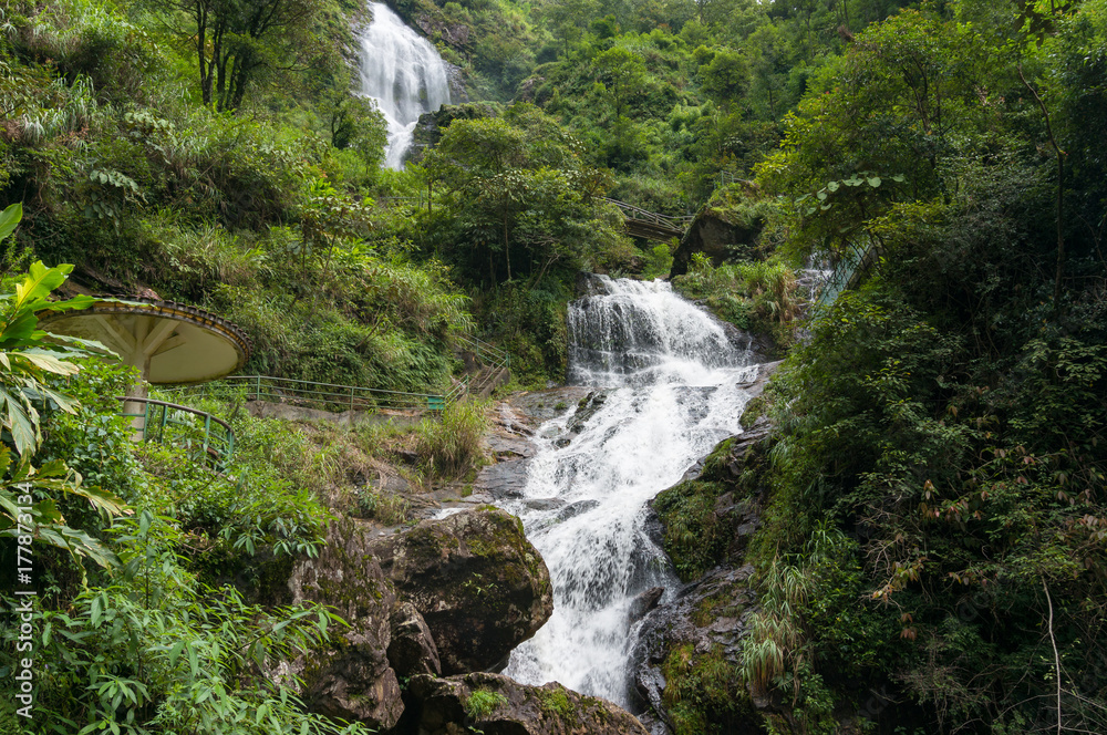 Silver waterfall landscape Silver waterfall landscape