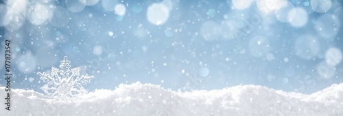 Obraz na plátně Snowflake on snow