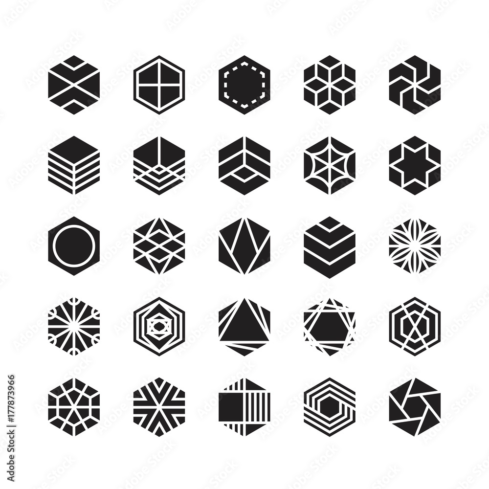 hexagon geometric vector icon , ornament hexagon geometric vector icon , ornament