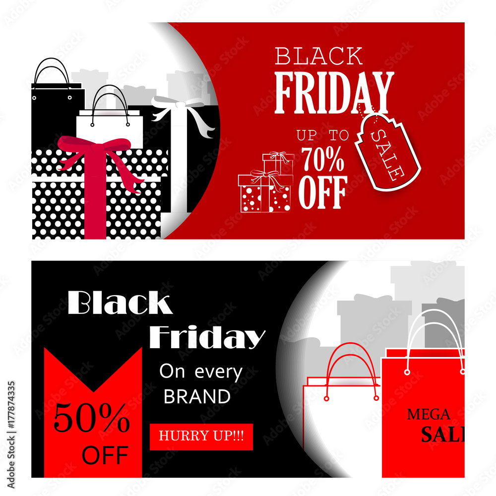 Naklejka premium Black Friday Sale and Promotion offer banner