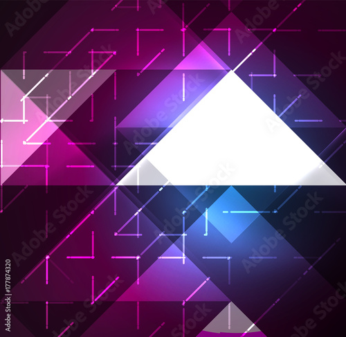 Cosmic electric background with shiny glowing plexus electricity impulses