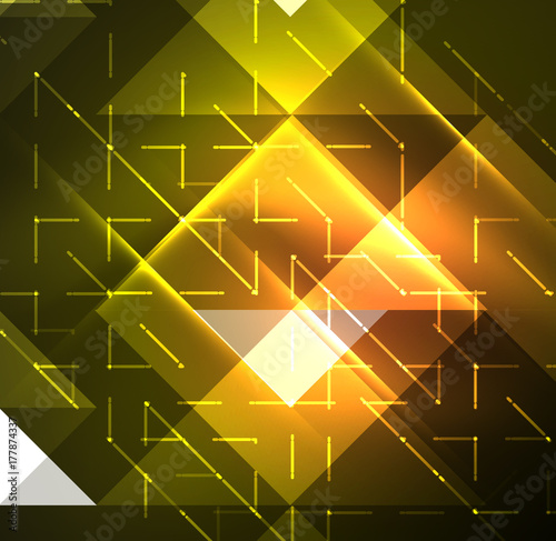 Cosmic electric background with shiny glowing plexus electricity impulses