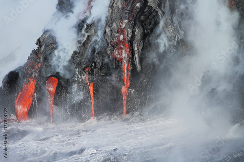 Lava flows from the Kilauea volcano