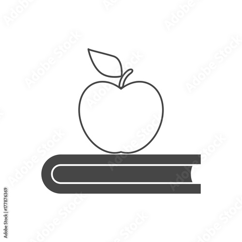 Education icon, Book with apple