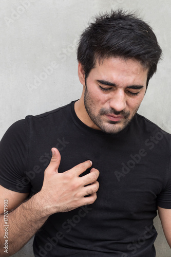 sick man with acid reflux or gerd