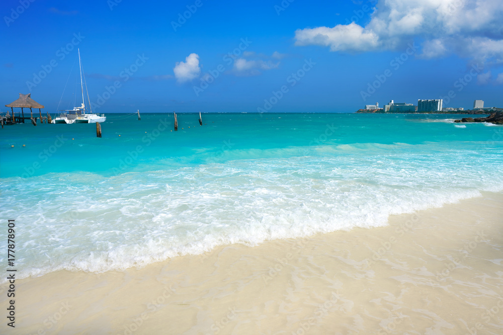 Cancun Playa Tortugas beach in Mexico