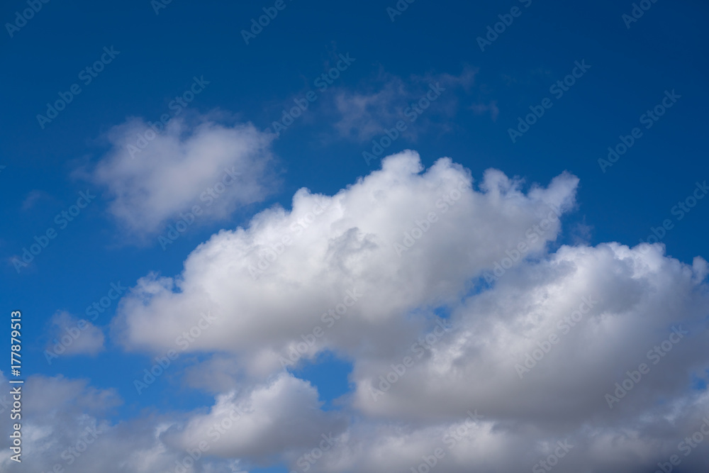 Blue summer sky white cumulus clouds Blue summer sky white cumulus clouds