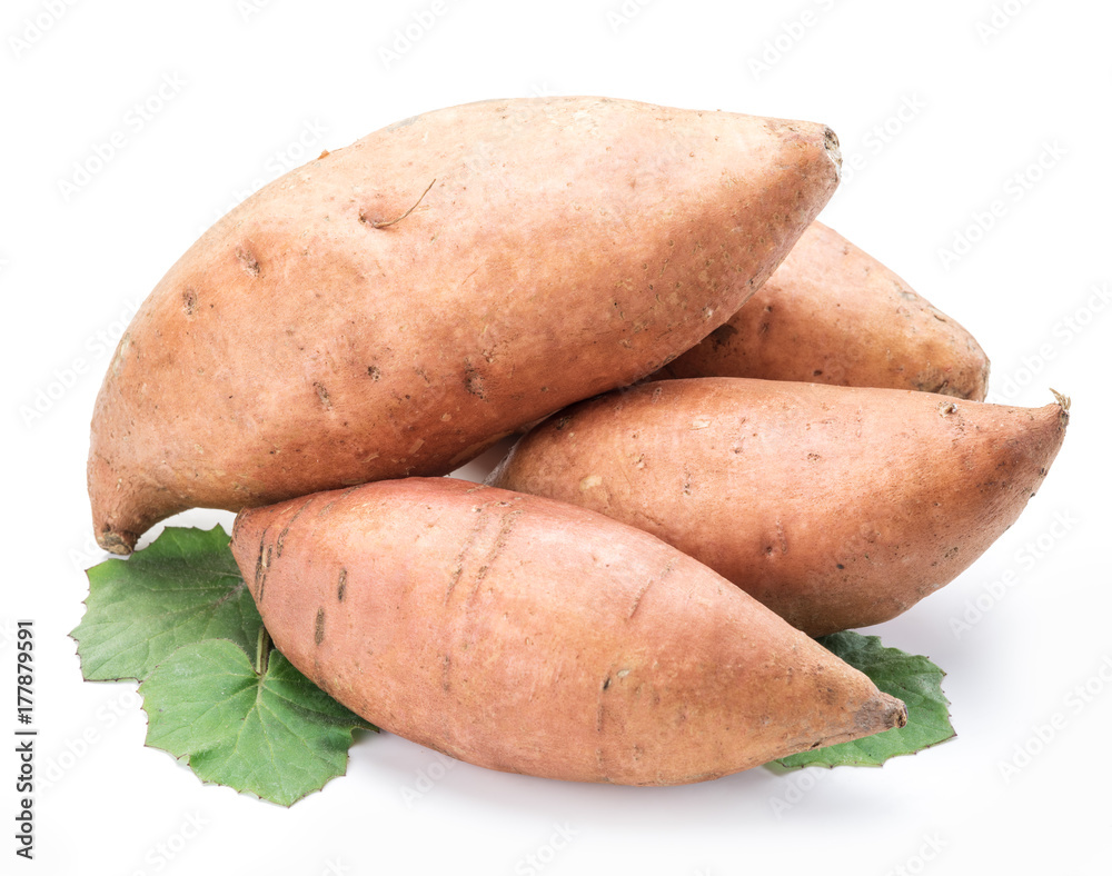 Sweet potato. Isolated on a white background. Sweet potato. Isolated on a white background.