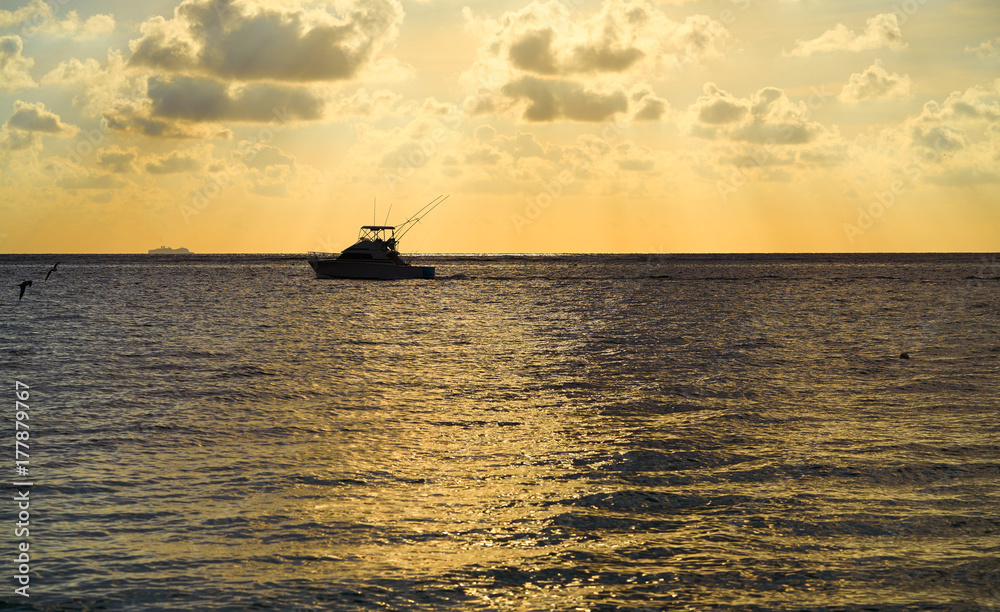 Riviera Maya sunrise beach in Mexico