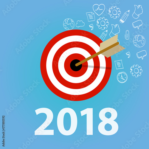 2018 new year resolution and business target dart and arrow