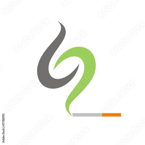 S logo initial letter design template vector as a smoke from cigarette 