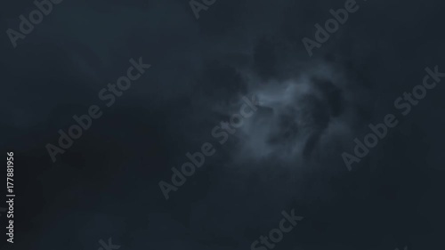 Thunderstorm sky clouds at night with lightning realistic animation Timelapse - new quality unique nature view video footage photo