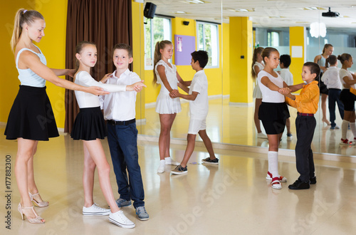 Children dancing pair dance