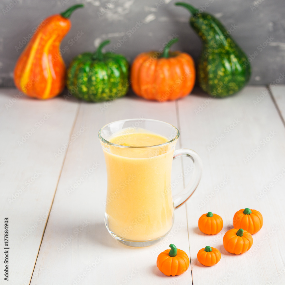 One cup of pumpkin smoothie for breakfast One cup of pumpkin smoothie for breakfast