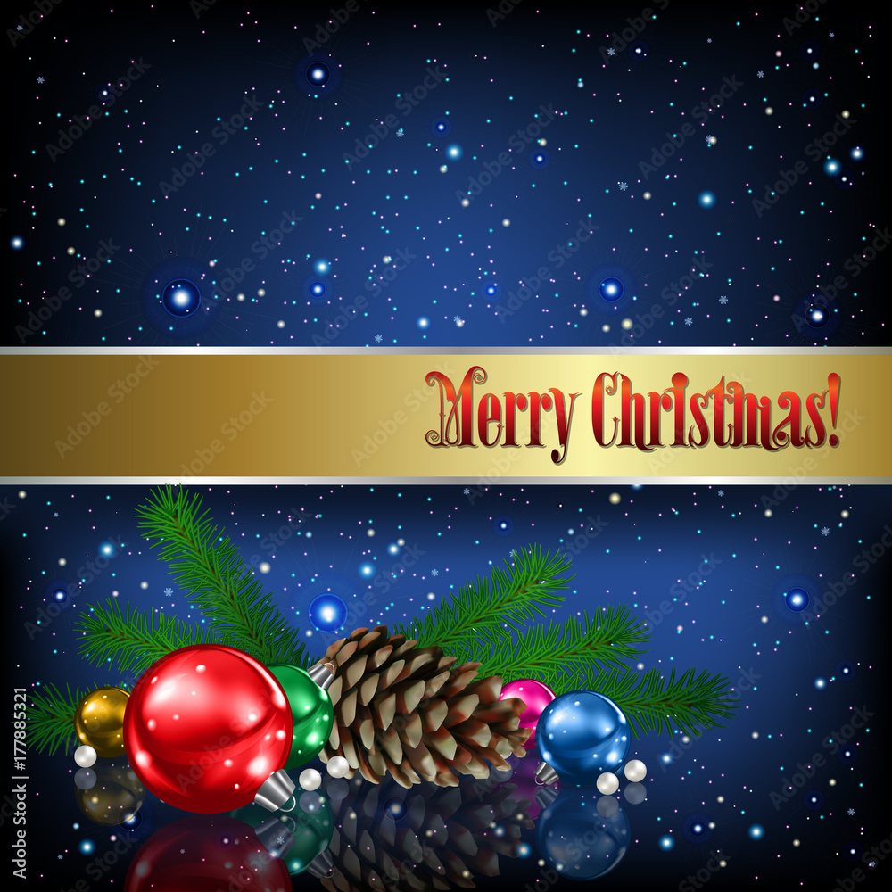 Naklejka premium Abstract background with Christmas decorations