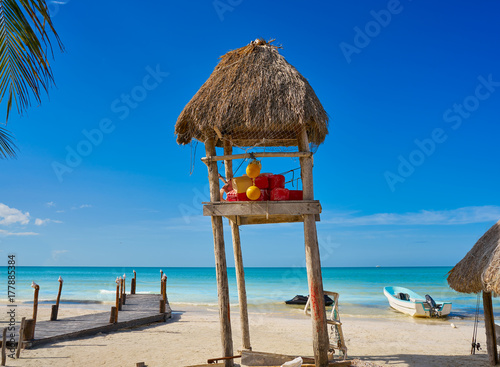 Holbox Island beach hut palapa in Mexico