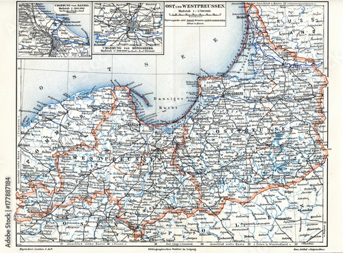 East and West Prussia (from Meyers Lexikon, 1896, 13/344/345)
 photo