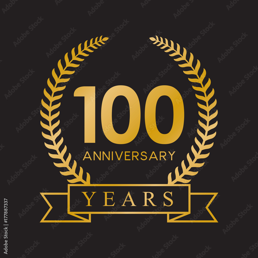 Fototapeta premium 100th anniversary years gold