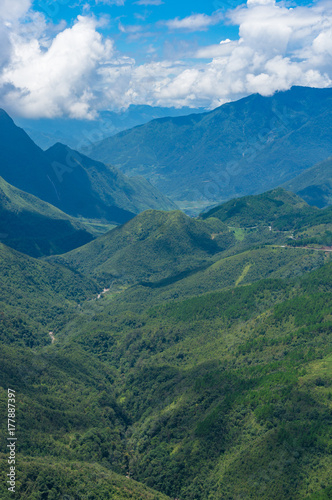 Aerial view on beautiful mountain valley © Olga K