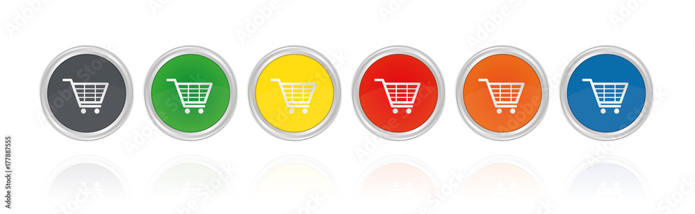 Einkaufswagen - Silberne Buttons