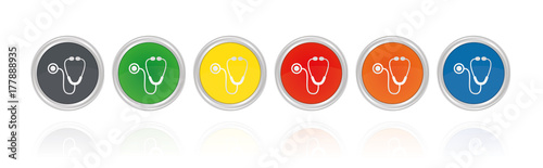 Arzt - Stethoskop - Silberne Buttons