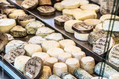  Different cheeses at open air-market.