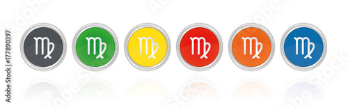 Sternzeichen - Jungfrau - Silberne Buttons