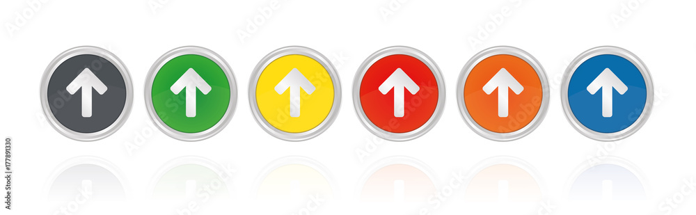Pfiel nach oben - Silberne Buttons Pfiel nach oben - Silberne Buttons