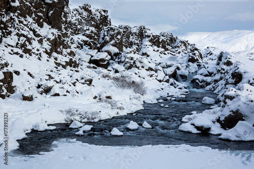 Öxarárfoss - Wasserfall im Nationalparkt Thingvellir photo