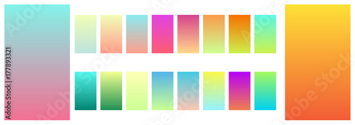 Soft color mobile screen app gradient background template