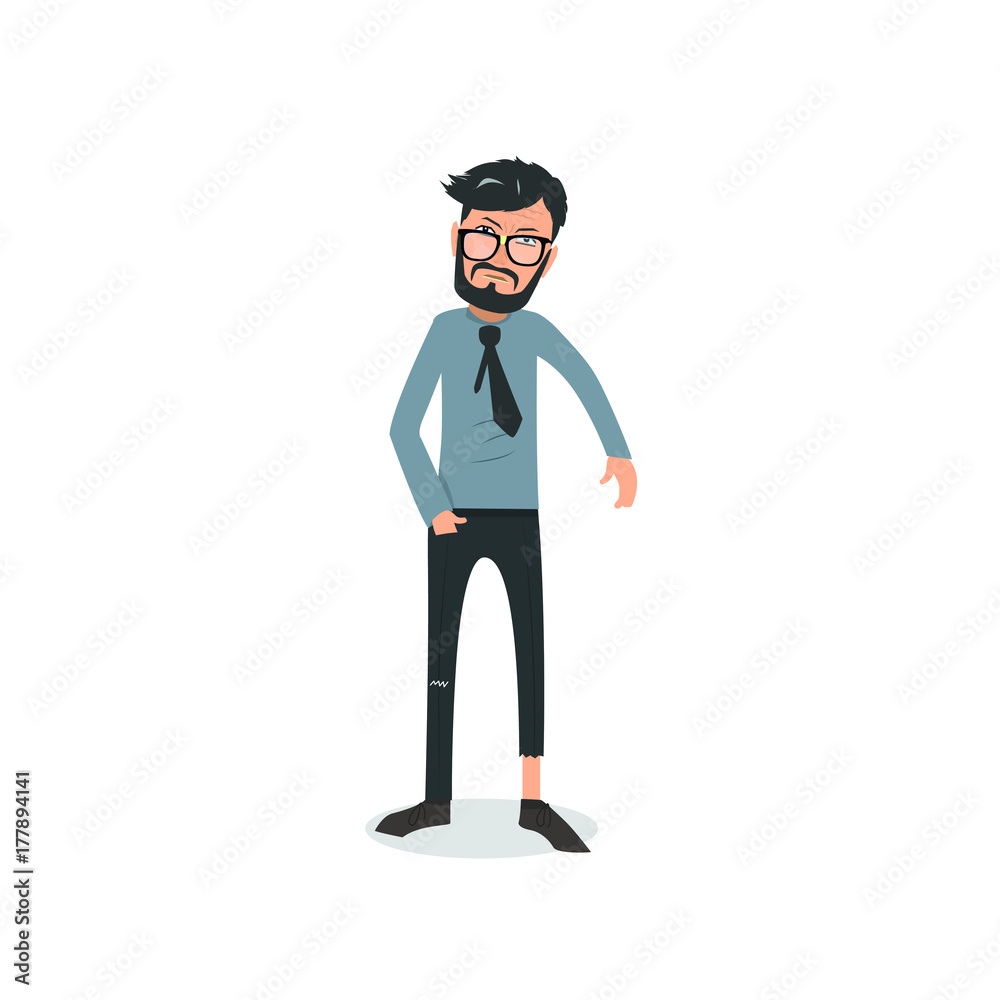 Exhausted and completely wiped out cartoon guy in casual clothes, gesturing. Vector illustration. Modern flat design. Exhausted and completely wiped out cartoon guy in casual clothes, gesturing. Vector illustration. Modern flat design.