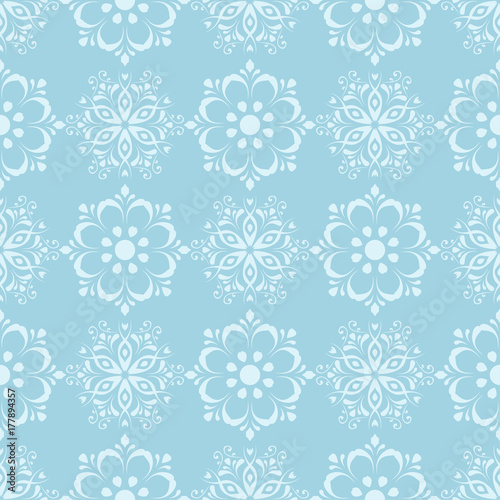 Floral seamless pattern. Blue abstract background © Liudmyla