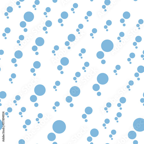 Vector seamless pattern. Blue bubbles on white background