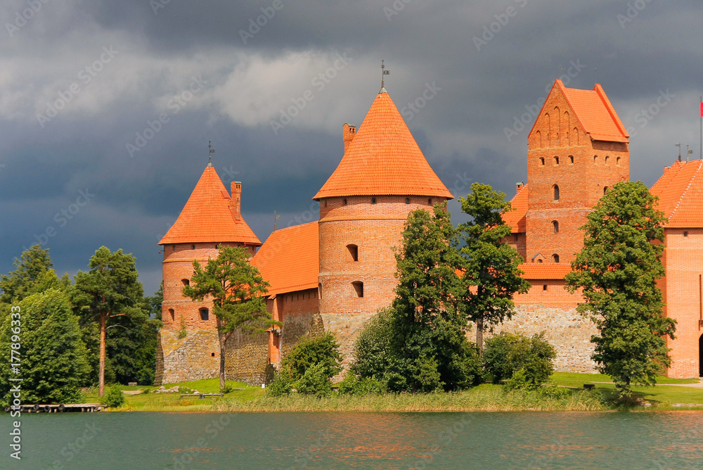 Lithuanian Trakai castle on the lake