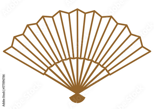 お正月｜扇子（線画）｜Japanese Folding fan
