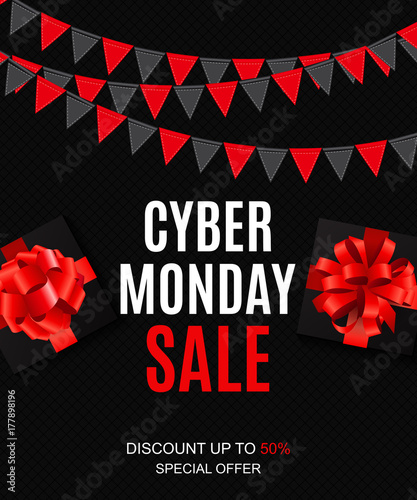 Cyber Monday Sale Deals Design Template Vector Illustration