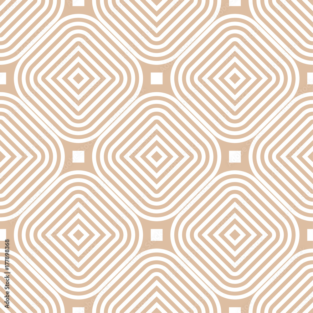 Beige and white geometric ornament. Seamless pattern Beige and white geometric ornament. Seamless pattern