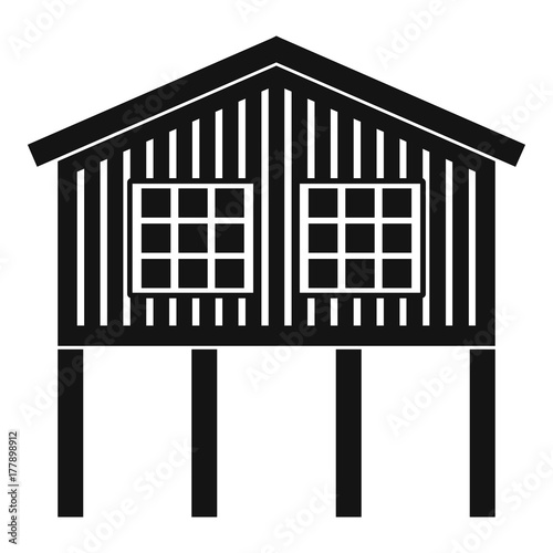 Stilt house icon, simple style
