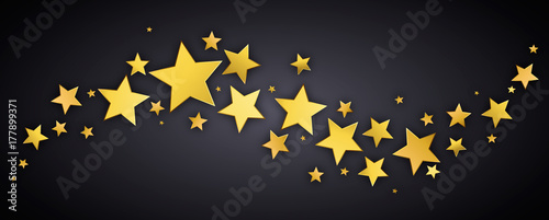 Golden stars border on black background