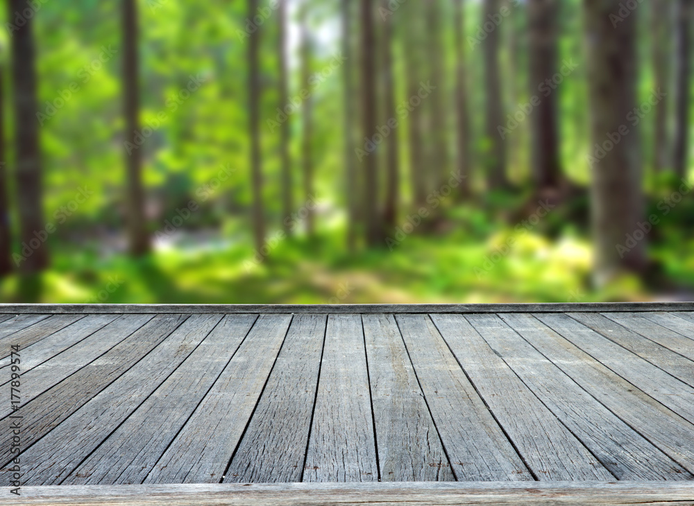 wooden deck table with forest wooden deck table with forest