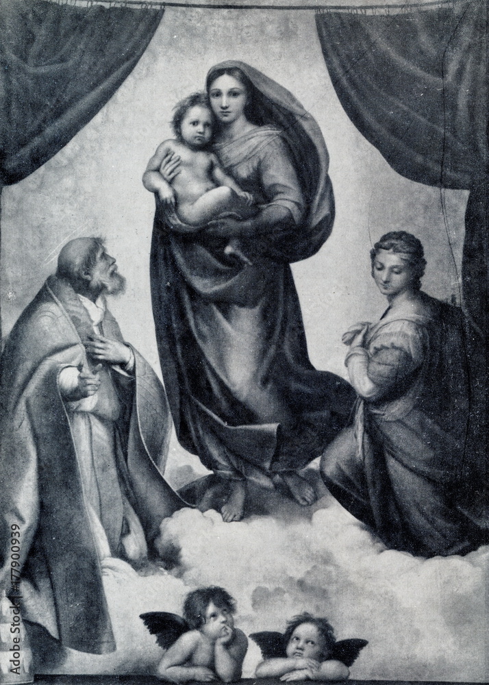 Obraz premium Sistine Madonna (Raphael, ca. 1513)