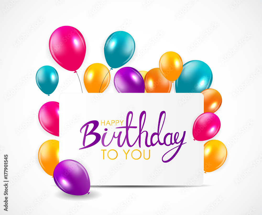 Abstract Happy Birthday Balloon Background Card Template Vector Illustration Abstract Happy Birthday Balloon Background Card Template Vector Illustration