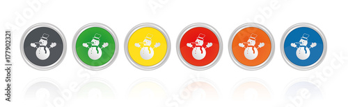 Schneemann - Silberne Buttons