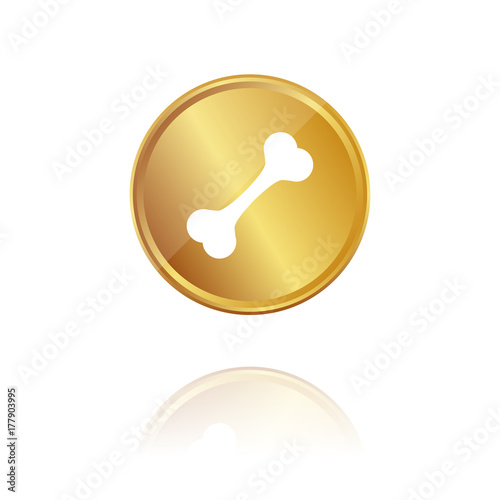 Knochen - Gold Münze mit Reflektion