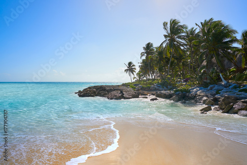 Fototapeta Naklejka Na Ścianę i Meble -  Tulum Caribbean beach in Riviera Maya