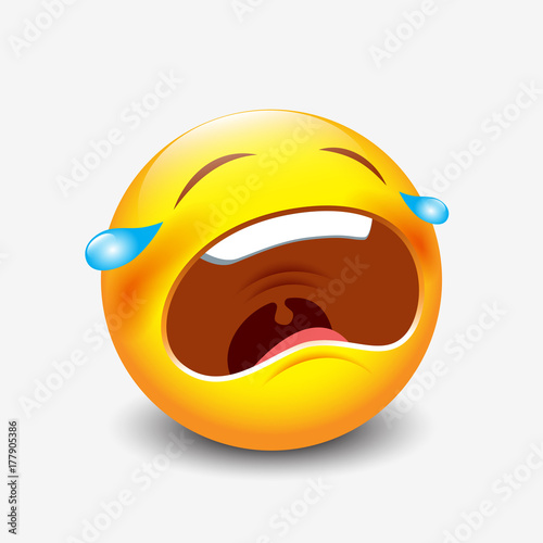 Crying sad emoticon, emoji