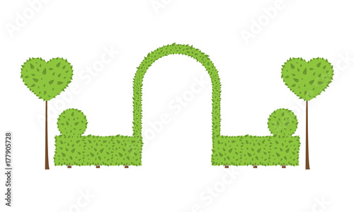 Topiary wedding arch.