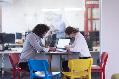 startup Business team Working With laptop in creative office