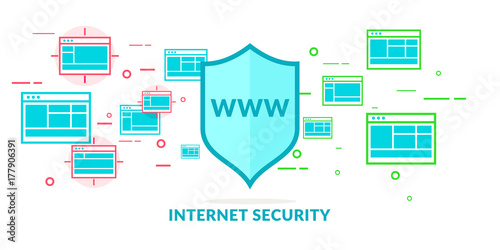 Modern illustration in flat style data security on the Internet.